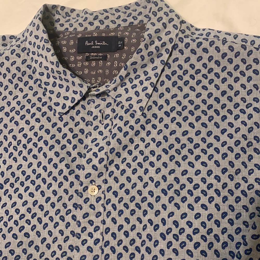 Paul smith tailored fit grey shirt Blue paisleyXXL